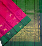 VSCB681 - purple color body , peacock green color pallu , blouse - Pure silk saree