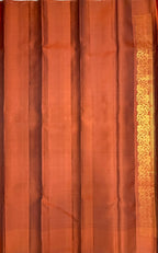VSCB682 - coffee brown color body , rust orange color pallu , blouse - Pure silk saree