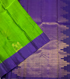 VSCB692 - green color body , violet color pallu , blouse - Pure silk saree