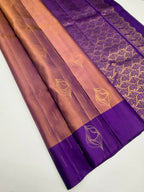 VSCB700 - onion with violet color body , violet color pallu , blouse - Pure silk saree