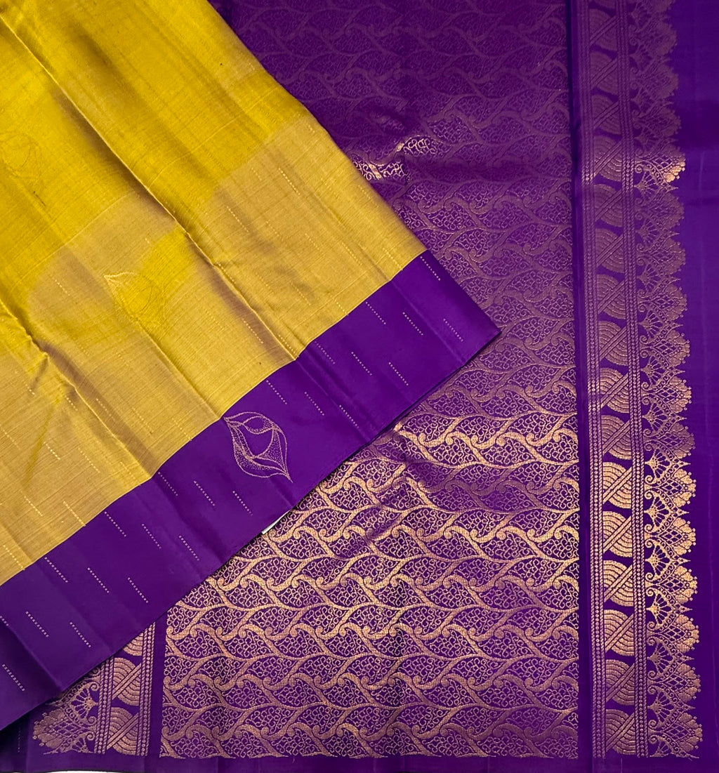 VSCB701 - grey with violet color body , violet color pallu , blouse - Pure silk saree