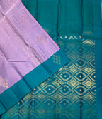 VSCB702 - lavender color body , peacock blue color pallu , blouse - Pure silk saree
