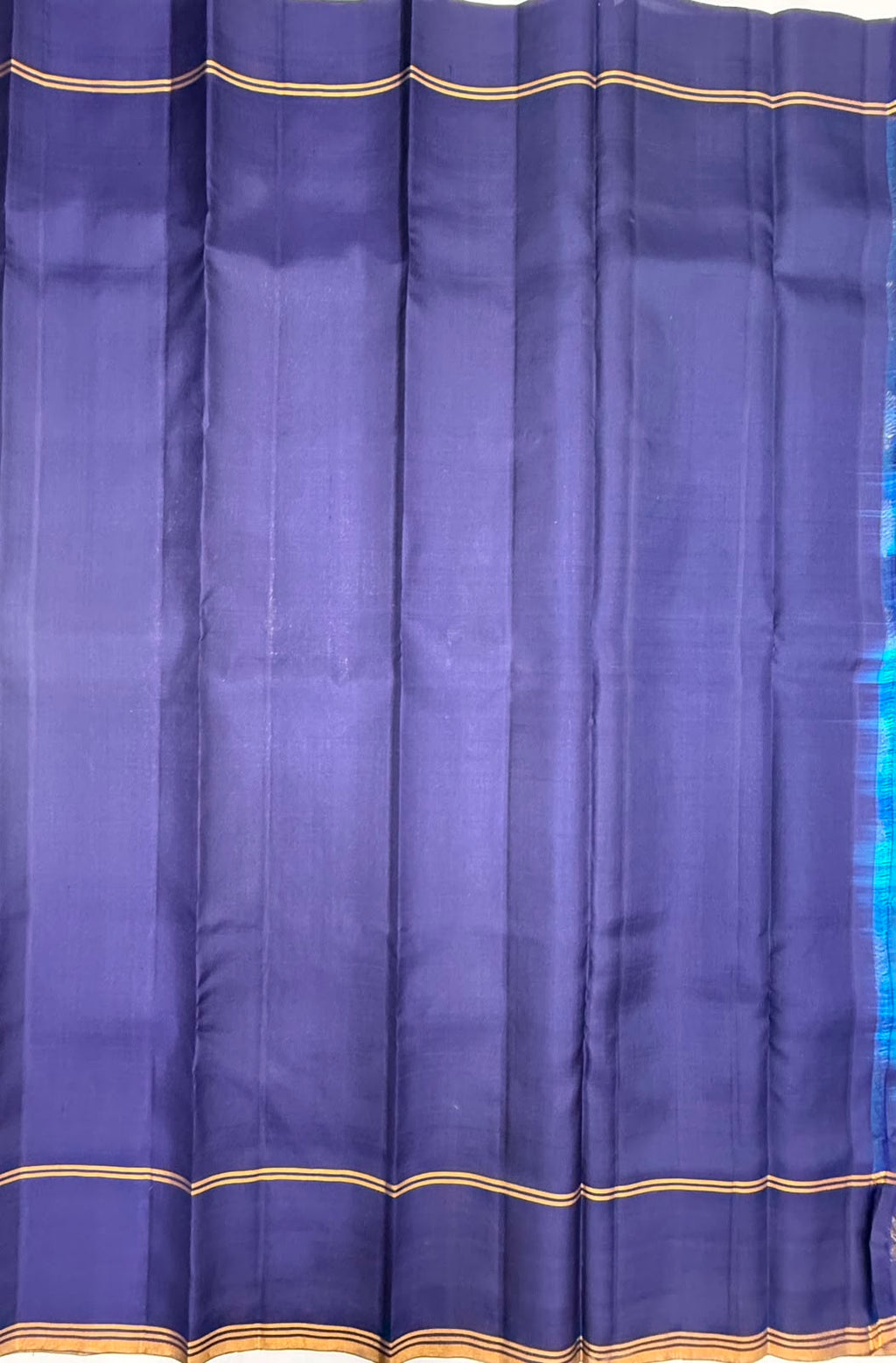 VSCB706 - blue color body , navy blue color pallu , blouse - Pure silk saree