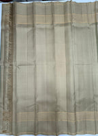 VSF1148 - pastel green color body , cream color pallu,blouse - Pure silk saree