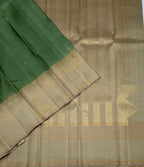 VSF1148 - pastel green color body , cream color pallu,blouse - Pure silk saree