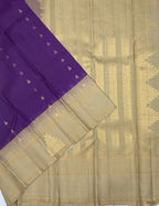 VSF1149 - violet color body , beige color pallu,blouse - Pure silk saree