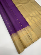 VSF1149 - violet color body , beige color pallu,blouse - Pure silk saree