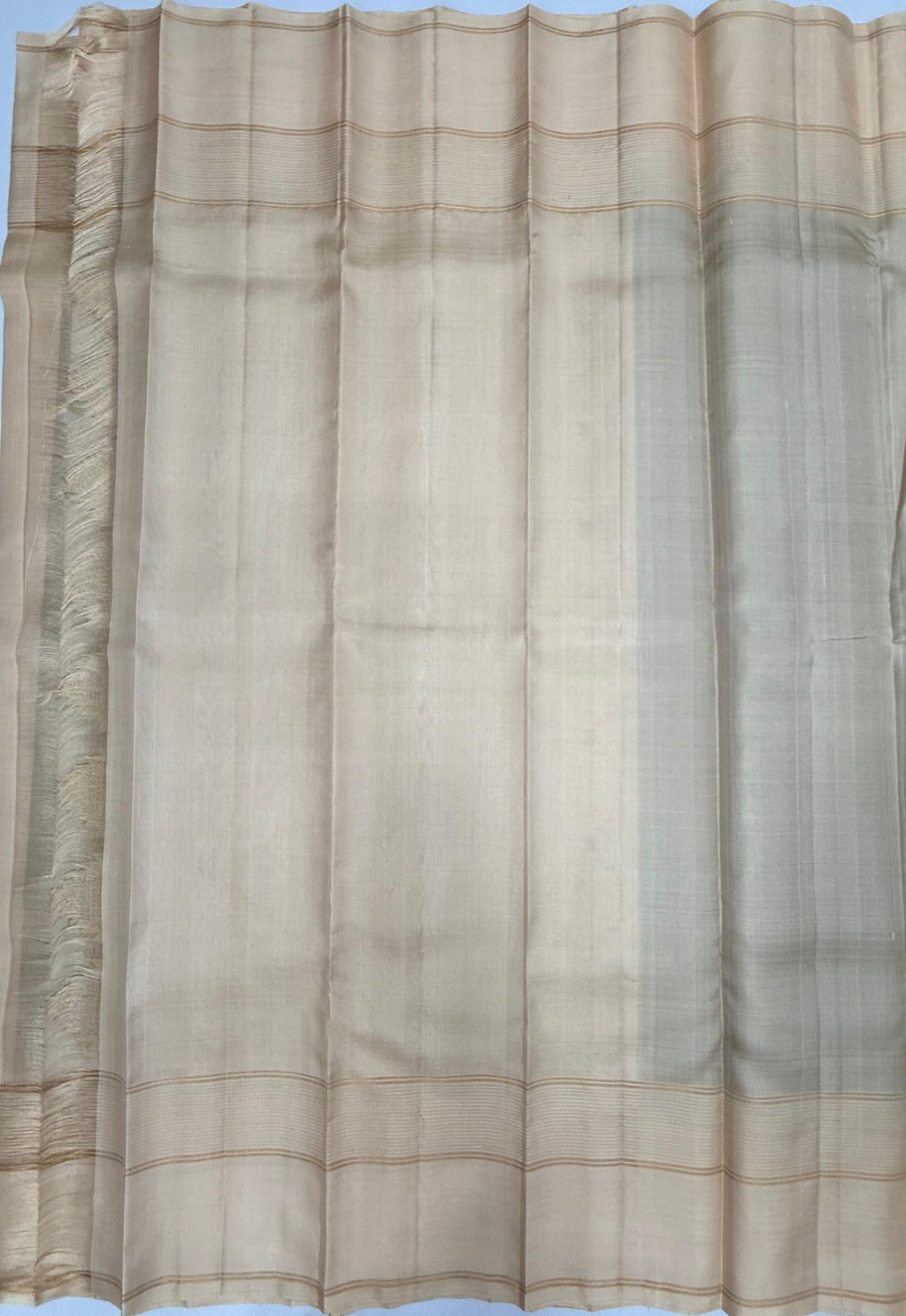 VSF1150 - cowdung green color body , light peach color pallu,blouse - Pure silk saree