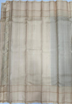 VSF1150 - cowdung green color body , light peach color pallu,blouse - Pure silk saree