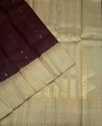 VSF1151 - brown color body , beige color pallu,blouse - Pure silk saree