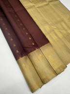 VSF1151 - brown color body , beige color pallu,blouse - Pure silk saree