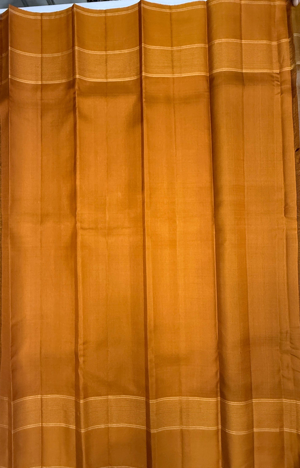 VSF1152 - purple color body , mustard color pallu,blouse - Pure silk saree