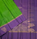 VSF1154 - green color body , violet color pallu,blouse - Pure silk saree