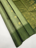 VSF1155 - pastel green color body , green color pallu,blouse - Pure silk saree