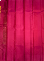 VSF1158 - yellow with pink color body , rani pink color pallu,blouse - Pure silk saree