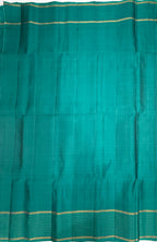 VSF1159 - grey color body , peacock blue color pallu,blouse - Pure silk saree