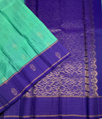 VSF1160 - dual blue color body , violet color pallu,blouse - Pure silk saree