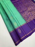 VSF1160 - dual blue color body , violet color pallu,blouse - Pure silk saree