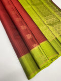 VSF1163 - maroon color body , green color pallu,blouse - Pure silk saree