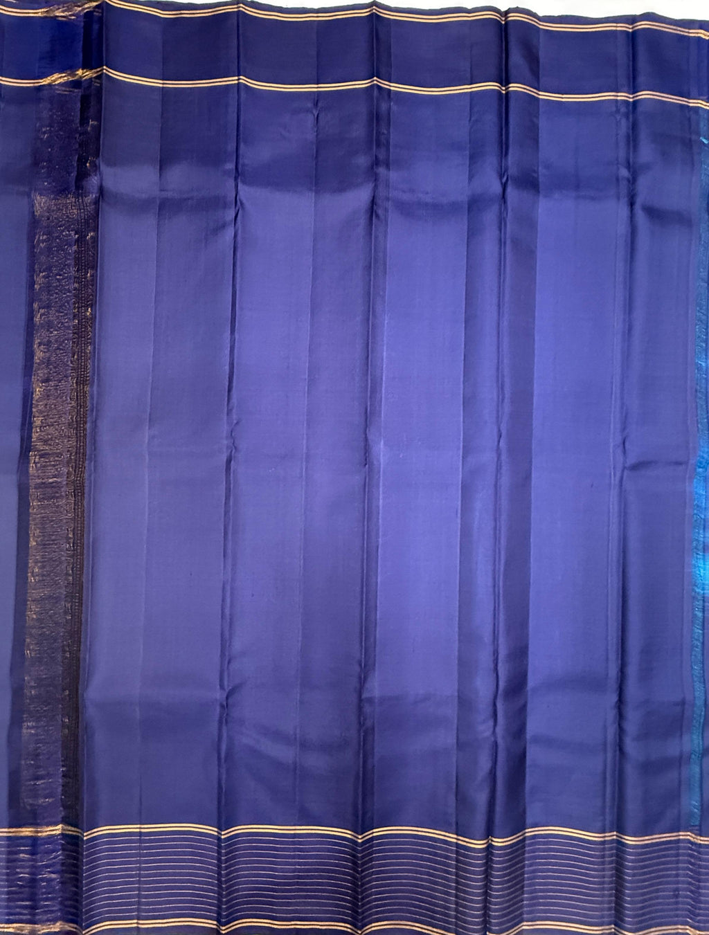 VSF1162 - blue color body , navy blue color pallu,blouse - Pure silk saree