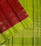 VSF1163 - maroon color body , green color pallu,blouse - Pure silk saree