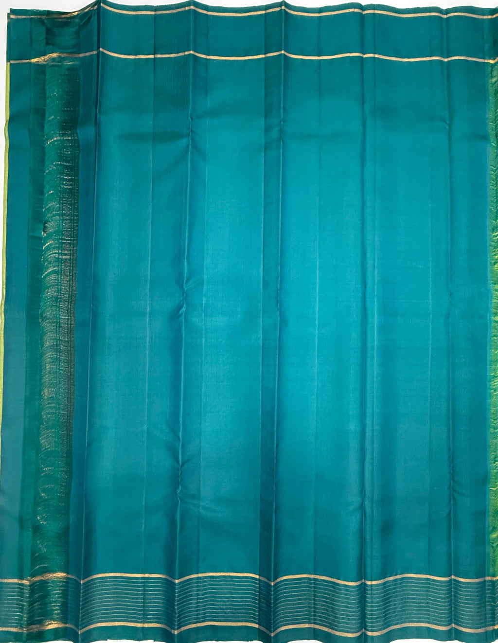 VSF1166 - green color body , peacock blue color pallu,blouse - Pure silk saree