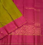 VSF1168 - green with maroon color body , pink color pallu,blouse - Pure silk saree