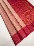 VSF1169 - light onion pink color body , dark pink color pallu,blouse - Pure silk saree