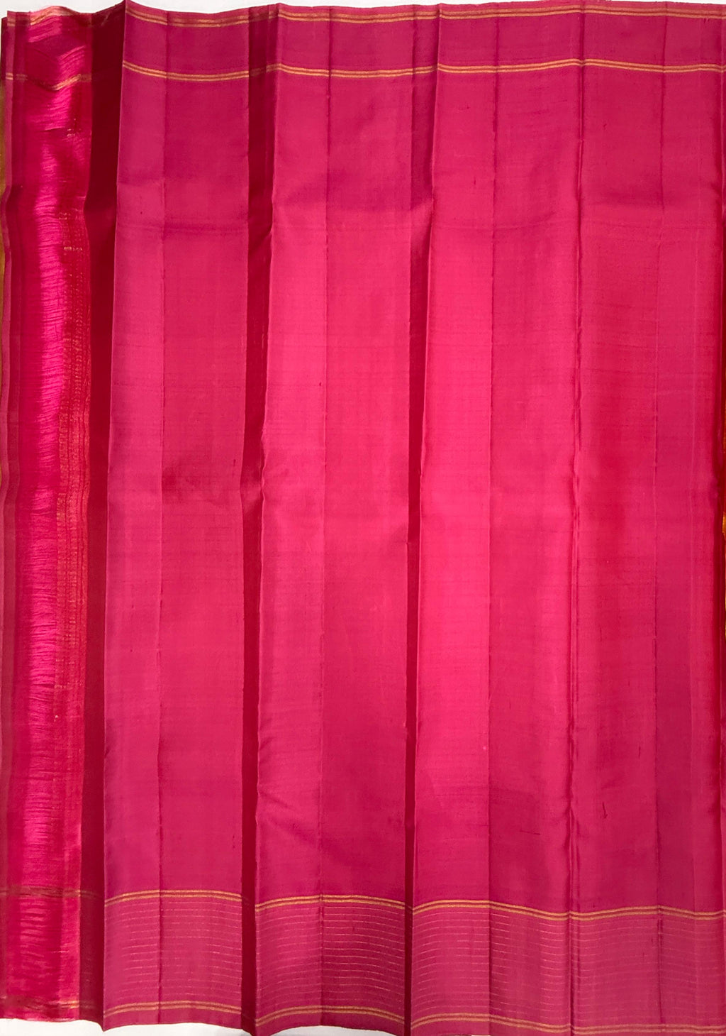 VSF1170 - yellow with maroon color body , dark pink color pallu,blouse - Pure silk saree