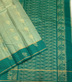 VSF1171 - light blue color body , teal blue color pallu,blouse - Pure silk saree