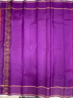 VSF1172 - rust orange color body , violet color pallu,blouse - Pure silk saree