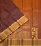 VSF1176 - dark coffee brown color body , dark rust color pallu,blouse - Pure silk saree