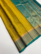 VSF1177 - mehandi green color body , peacock green color pallu,blouse - Pure silk saree