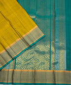 VSF1177 - mehandi green color body , peacock green color pallu,blouse - Pure silk saree