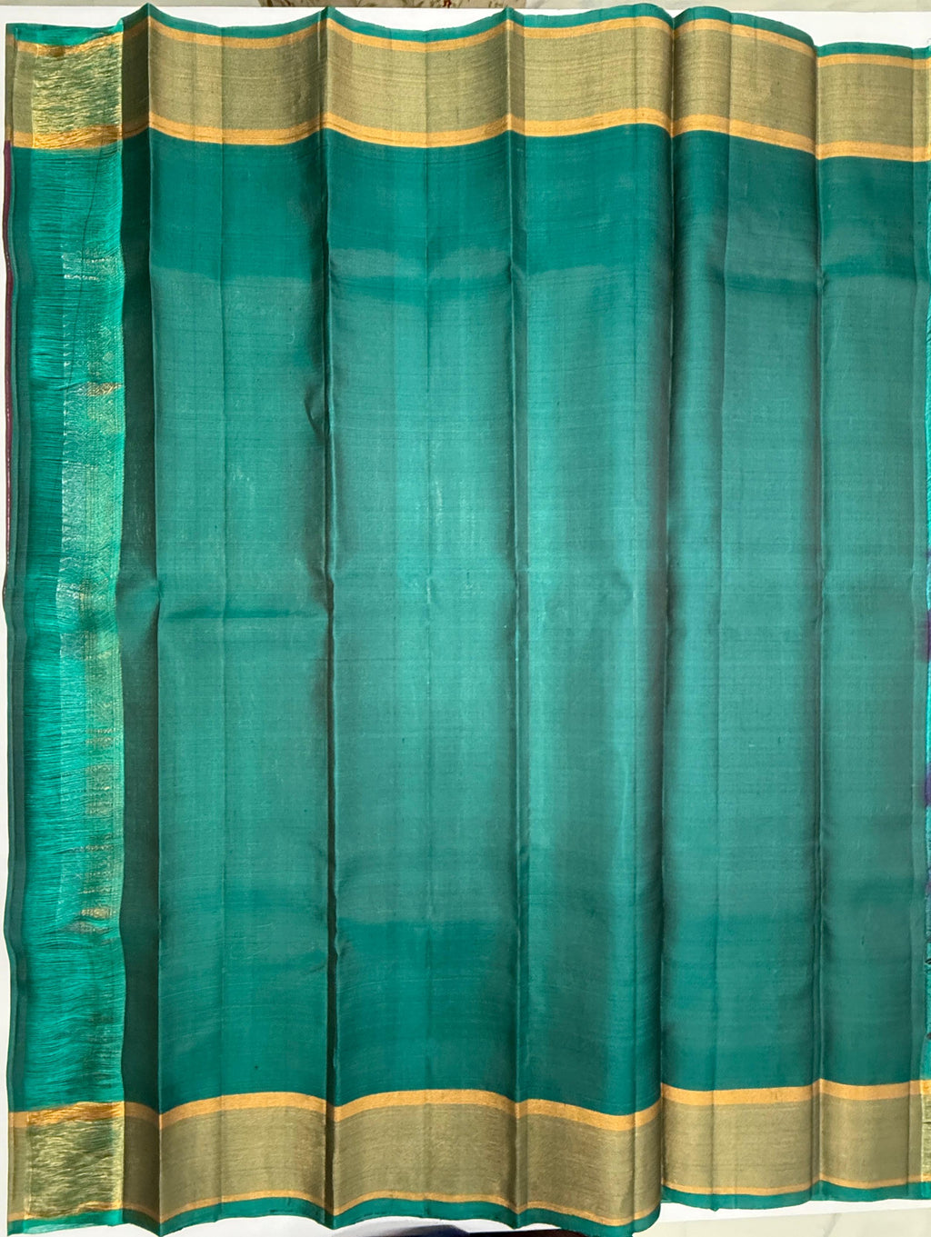 VSF1178 - purple color body , peacock green color pallu,blouse - Pure silk saree