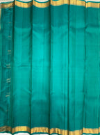VSF1179 - pastel blue color body , peacock green color pallu,blouse - Pure silk saree