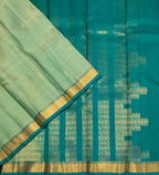 VSF1179 - pastel blue color body , peacock green color pallu,blouse - Pure silk saree