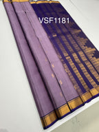 VSF1181 - lavender color body , violet color pallu,blouse - Pure silk saree
