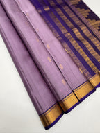 VSF1181 - lavender color body , violet color pallu,blouse - Pure silk saree