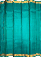 VSF1182 - light blue color body , peacock green color pallu,blouse - Pure silk saree