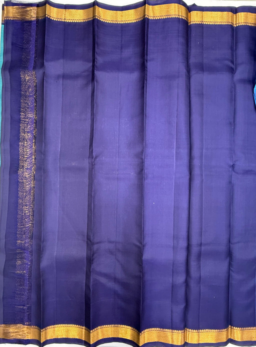 VSF1183 - blue color body , dark violet color pallu,blouse - Pure silk saree