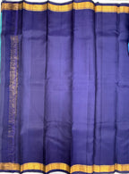 VSF1183 - blue color body , dark violet color pallu,blouse - Pure silk saree