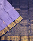 VSF1186 - lavender color body , navy blue color pallu,blouse - Pure silk saree