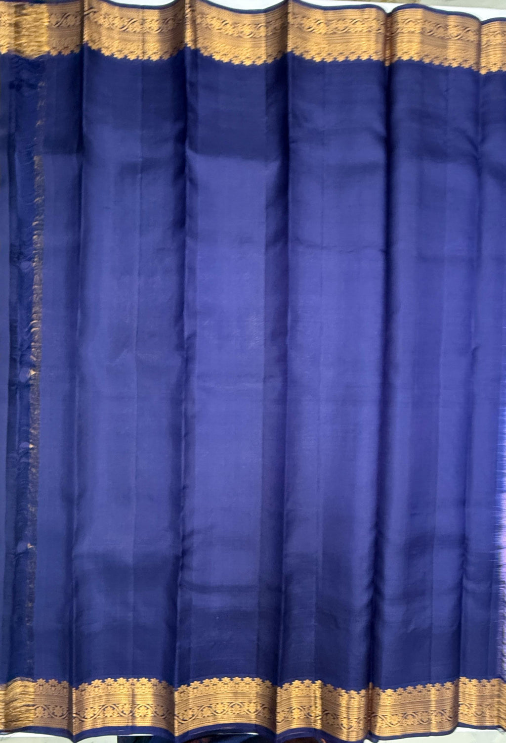VSF1186 - lavender color body , navy blue color pallu,blouse - Pure silk saree