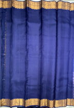 VSF1186 - lavender color body , navy blue color pallu,blouse - Pure silk saree