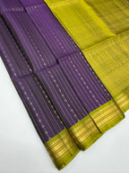 VSF1187 - dark violet color body , mehandi green color pallu,blouse - Pure silk saree