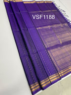 VSF1188 - violet color body , pallu,blouse - Pure silk saree