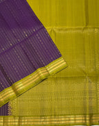 VSF1187 - dark violet color body , mehandi green color pallu,blouse - Pure silk saree