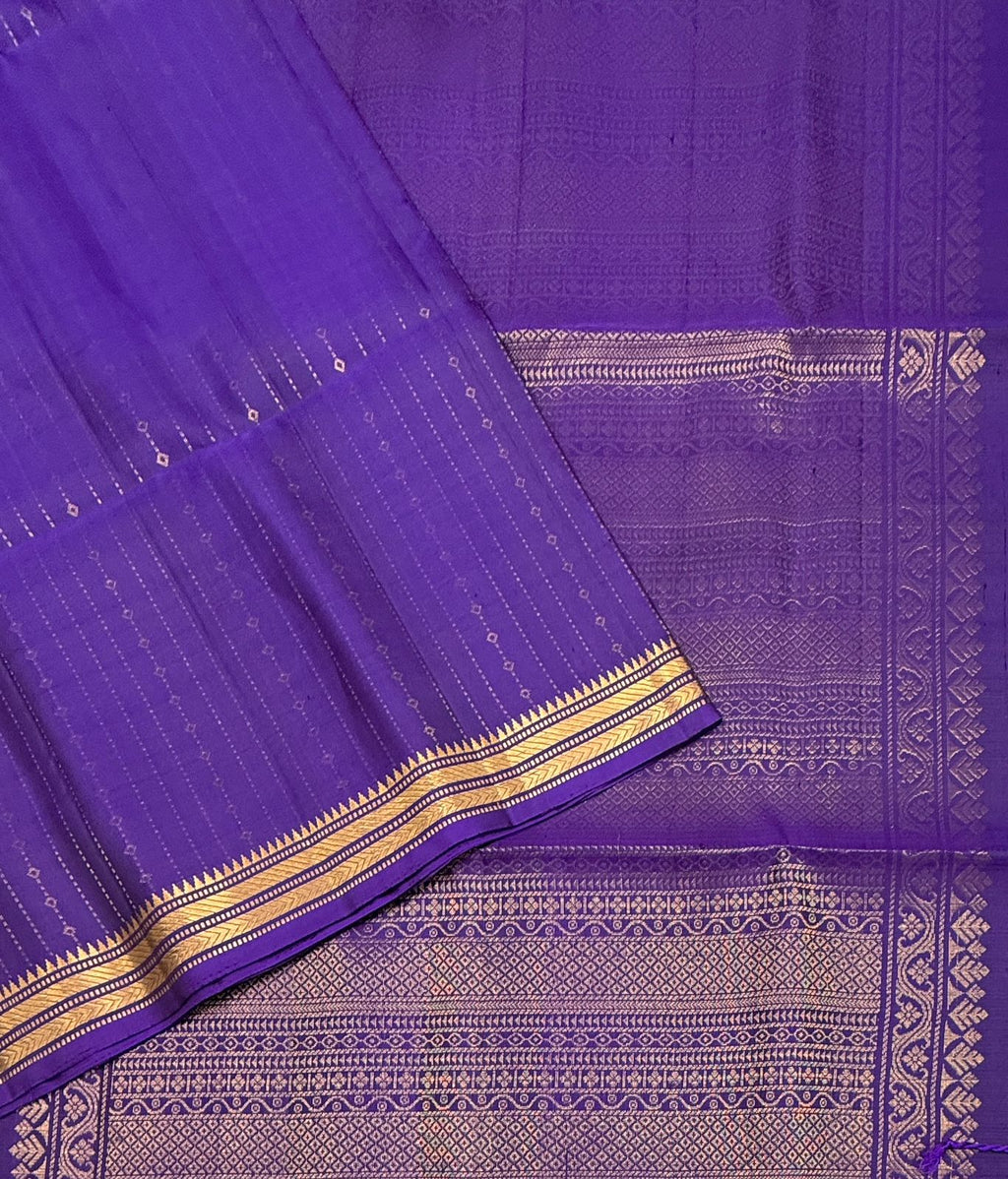 VSF1188 - violet color body , pallu,blouse - Pure silk saree