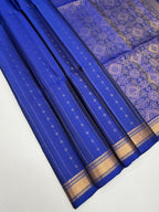 VSF1190 - ink blue color body , pallu,blouse - Pure silk saree